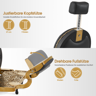 Barberpub poltrona da barbiere reclinabile con poggiatesta, stile rétro vintage, girevole a 360° e regolabile in altezza, arredo per parrucchieri con sistema idraulico, ecopelle, 8688