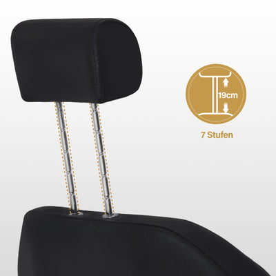 BarberPub poltrona da barbiere con poggiatesta, poltrona da parrucchiere con pompa idraulica e rotazione a 360°, altezza regolabile, rivestimento in ecopelle PVC, 8816 (Nero)