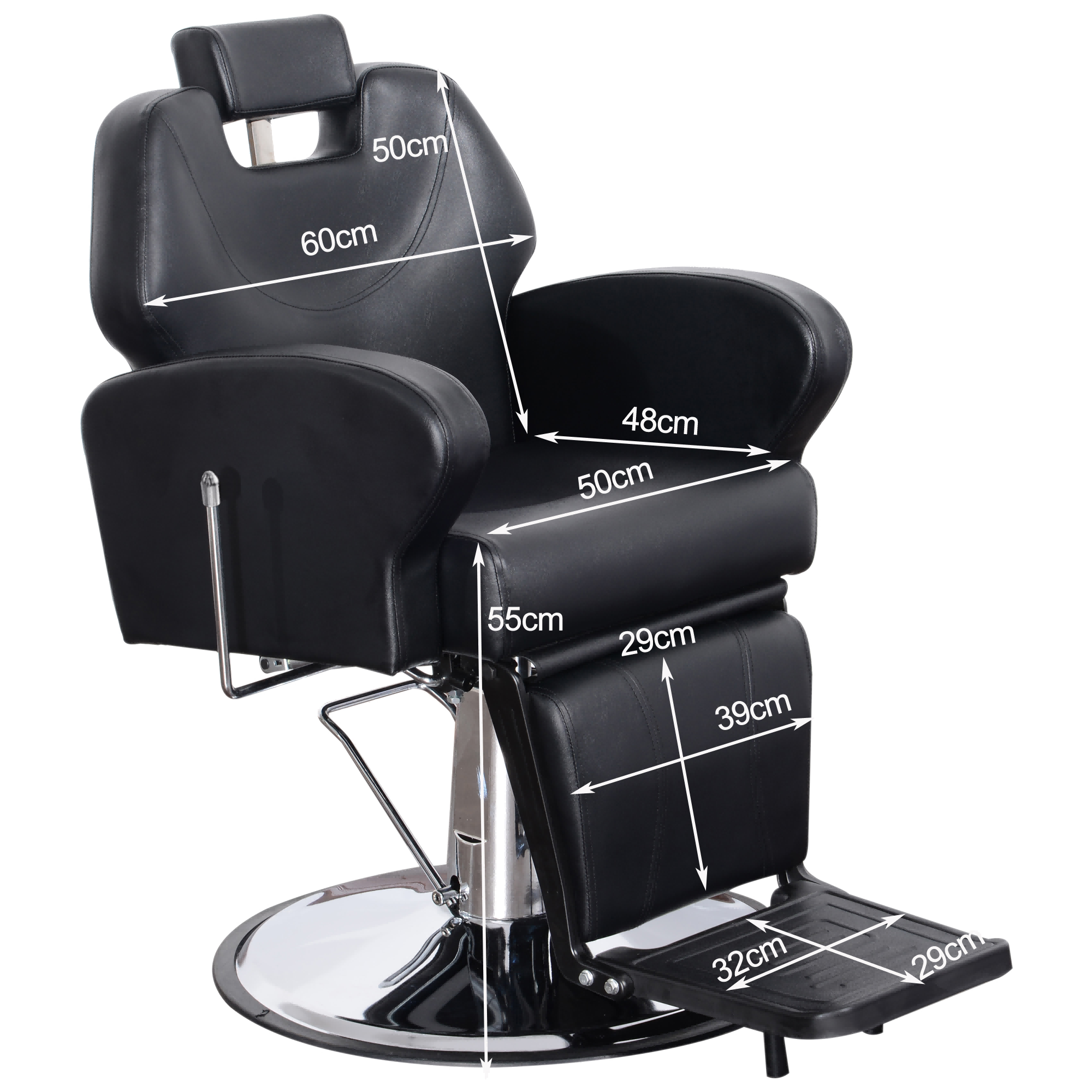 Chaise de coiffeur Barberpub, équipement de coiffure, chaise de coiffeur, chaise d'opération 8907BK