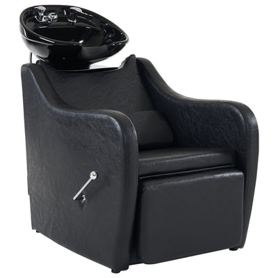 Barberpub lavatesta da parrucchiere con postazione di lavaggio, sedia per shampoo, poltrona lavatesta reclinabile, poltrona da parrucchiere per salone, poltrona lavatesta per salone SPA 9090 (Nero)