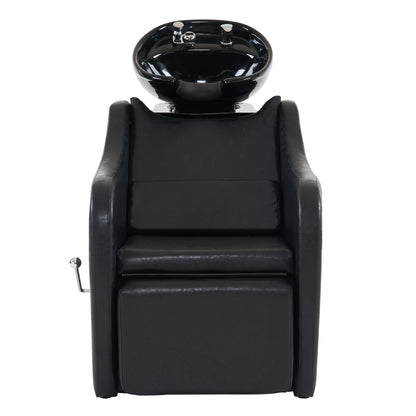 Poste de lavage pour évier de coiffure Barberpub, chaise de shampoing, chaise de lavage inversée, chaise de salon de coiffure, chaise de lavage pour salon SPA 9090 (noir) 