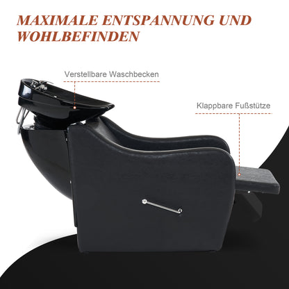 Poste de lavage pour évier de coiffure Barberpub, chaise de shampoing, chaise de lavage inversée, chaise de salon de coiffure, chaise de lavage pour salon SPA 9090 (noir) 