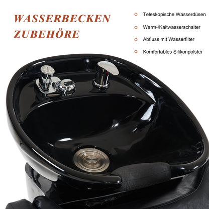 Poste de lavage pour évier de coiffure Barberpub, chaise de shampoing, chaise de lavage inversée, chaise de salon de coiffure, chaise de lavage pour salon SPA 9090 (noir) 