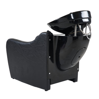 Poste de lavage pour évier de coiffure Barberpub, chaise de shampoing, chaise de lavage inversée, chaise de salon de coiffure, chaise de lavage pour salon SPA 9090 (noir) 