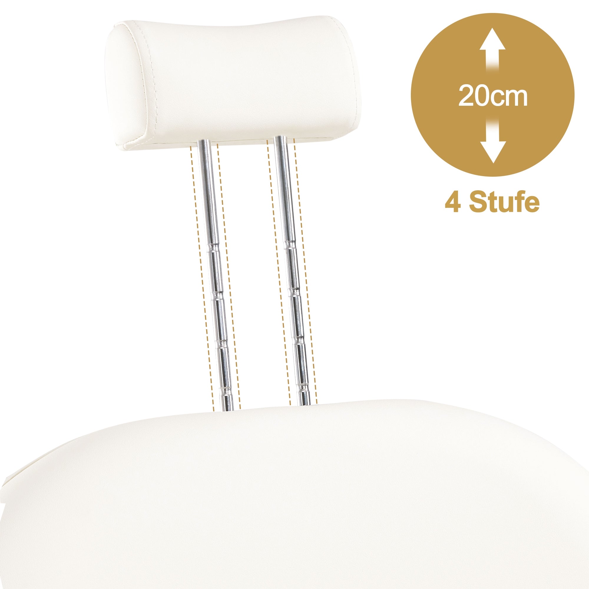 BarberPub Pediküre Stuhl mit Fußbadewanne & Pediküre Hocker, Friseurstuhl mit Goldlackierten Armlehnen, Höhenverstellbar & Kippbar, Fußpflegestuhl für Nagelstudio F0325 (Gold-Weiß)