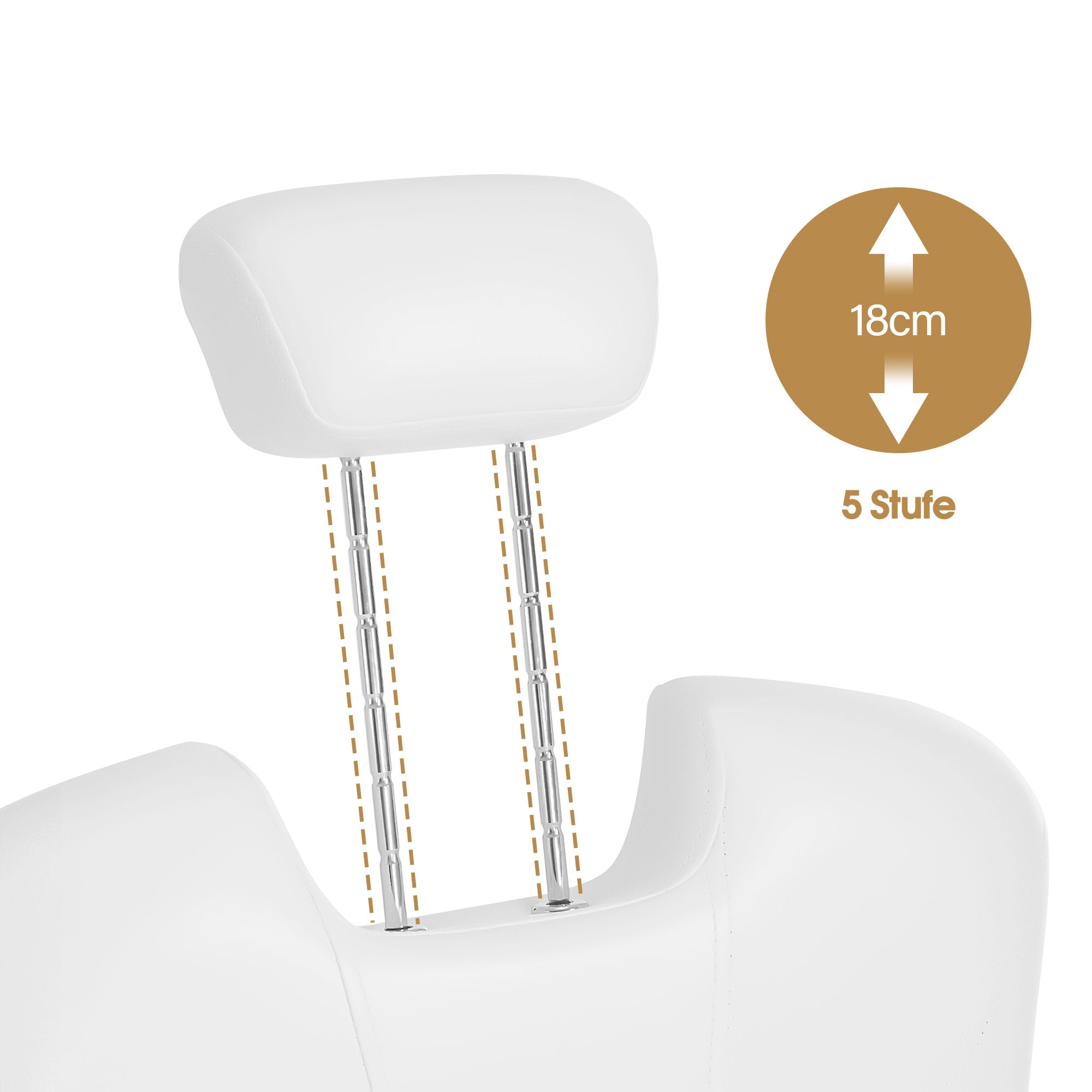Fauteuil de pédicure BarberPub avec bain de pieds, fauteuil de coiffure réglable en hauteur et inclinable, fauteuil de soins des pieds pour salon de manucure rétro F0371 (doré et blanc)