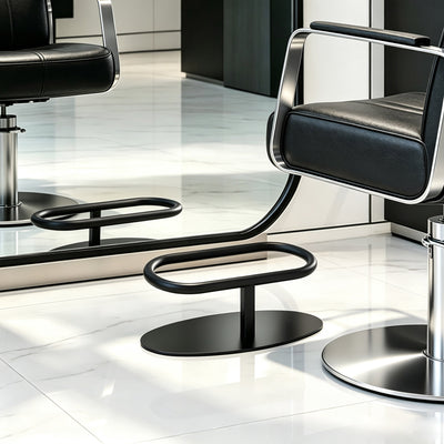 BarberPub Friseur Fußstütze aus Metall, Professionelle Mobile Fußablage, Footrest für Friseursalons, Fuß Pedal Friseurstuhl Salonausstattung, FT002 (Schwarz)