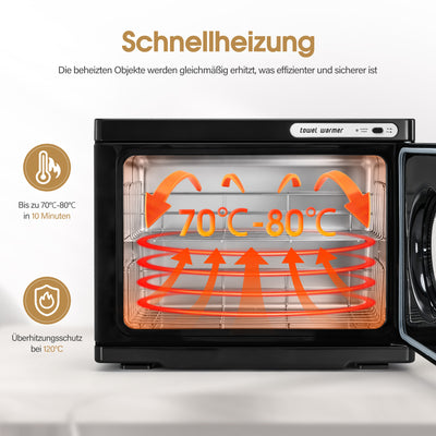 BarberPub 24L scaldasalviette, armadio scaldasalviette per 40–48 asciugamani, scaldasalviette elettrico, funzione di riscaldamento a 360° per spa, saloni di parrucchieri e centri estetici, HW224