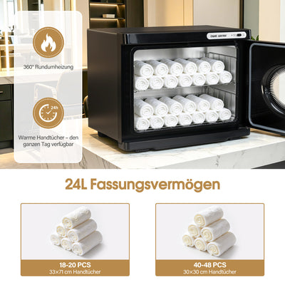 BarberPub 24L scaldasalviette, armadio scaldasalviette per 40–48 asciugamani, scaldasalviette elettrico, funzione di riscaldamento a 360° per spa, saloni di parrucchieri e centri estetici, HW224