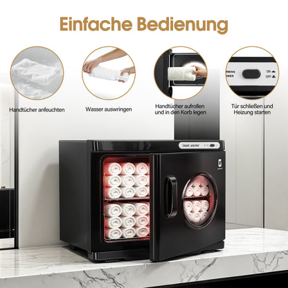 BarberPub 24L Handtuchwärmer Handtuchheizschrank 40–48 Handtücher, Handtuchheizkörper Elektrisch, Heißhandtuchwärmer 360° Heizfunktion für Spa, Friseursalon & Kosmetikstudio, HW224