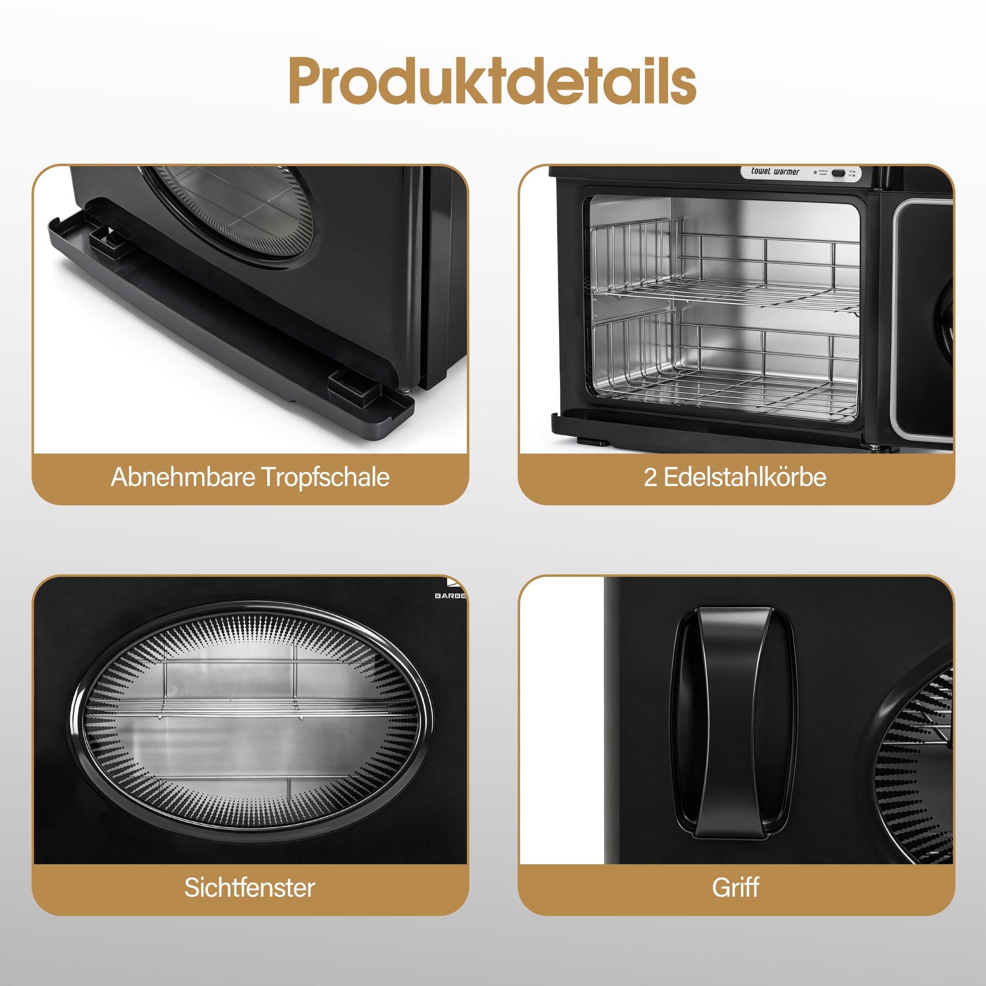 BarberPub 24L Handtuchwärmer Handtuchheizschrank 40–48 Handtücher, Handtuchheizkörper Elektrisch, Heißhandtuchwärmer 360° Heizfunktion für Spa, Friseursalon & Kosmetikstudio, HW224