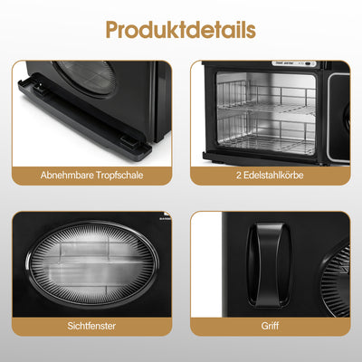 BarberPub 24L scaldasalviette, armadio scaldasalviette per 40–48 asciugamani, scaldasalviette elettrico, funzione di riscaldamento a 360° per spa, saloni di parrucchieri e centri estetici, HW224