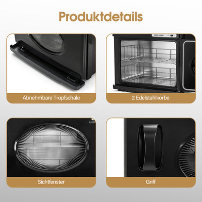 BarberPub 24L Handtuchwärmer Handtuchheizschrank 40–48 Handtücher, Handtuchheizkörper Elektrisch, Heißhandtuchwärmer 360° Heizfunktion für Spa, Friseursalon & Kosmetikstudio, HW224