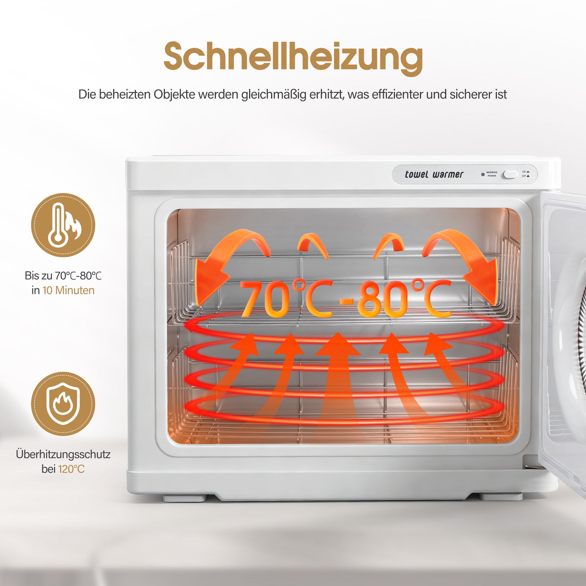 BarberPub 24L Handtuchwärmer Handtuchheizschrank 40–48 Handtücher, Handtuchheizkörper Elektrisch, Heißhandtuchwärmer 360° Heizfunktion für Spa, Friseursalon & Kosmetikstudio, HW224