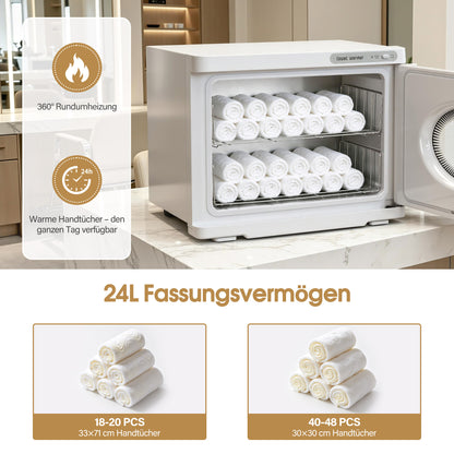 BarberPub 24L Handtuchwärmer Handtuchheizschrank 40–48 Handtücher, Handtuchheizkörper Elektrisch, Heißhandtuchwärmer 360° Heizfunktion für Spa, Friseursalon & Kosmetikstudio, HW224
