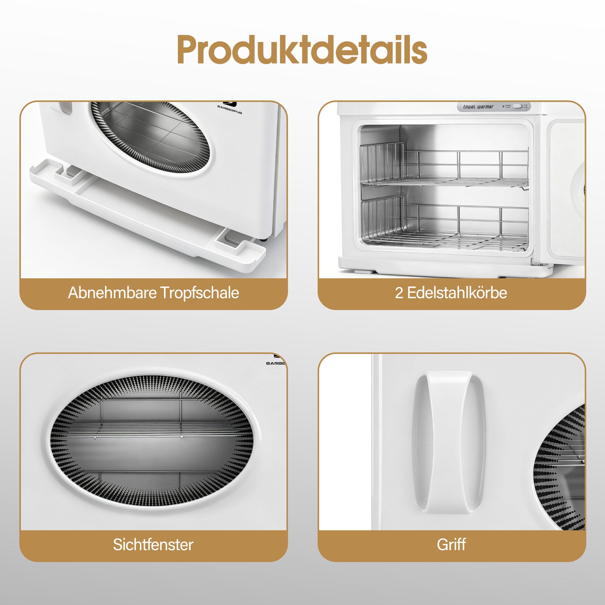 BarberPub 24L Handtuchwärmer Handtuchheizschrank 40–48 Handtücher, Handtuchheizkörper Elektrisch, Heißhandtuchwärmer 360° Heizfunktion für Spa, Friseursalon & Kosmetikstudio, HW224