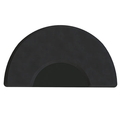 BarberPub Tappetino antifatica per parrucchieri, tappetino da pavimento ergonomico per parrucchieri, per barbershop e saloni, accessorio per parrucchieri a semicerchio, spessore 2 CM, M122 (Nero)