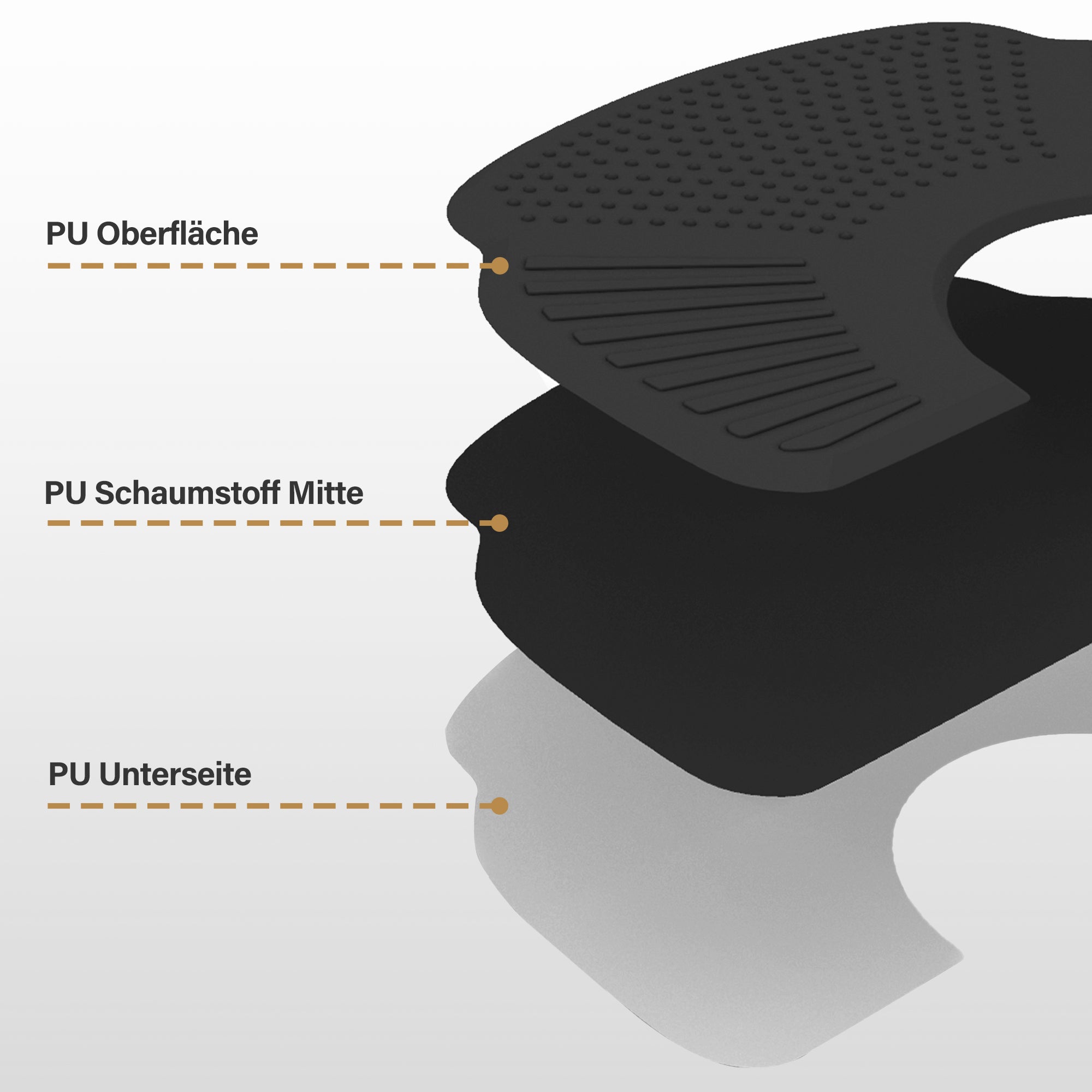 BarberPub Anti-Fatigue Mat for Hairdressers, Ergonomic Floor Mat Hairdressing Mat for Barbershop Salon, Hairdressing Supplies 102 x 152 cm Semicircle 2.5 cm Thick, M123 (Black)