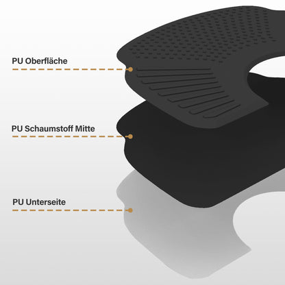 BarberPub Anti-Fatigue Mat for Hairdressers, Ergonomic Floor Mat Hairdressing Mat for Barbershop Salon, Hairdressing Supplies 102 x 152 cm Semicircle 2.5 cm Thick, M123 (Black)