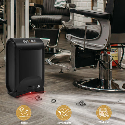 Barberpub Vacuum Cleaner Hair Vacuum with Sensor Automatic, Vacuum Robot with Cable Quiet Powerful, Stick Vacuum Cleaner &amp; Electric Broom, Floor Vacuum Cleaner Hairdresser Professional Supplies Salon Supplies, 1400 W (Black) 