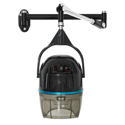 BarberPub Wall-Mounted Hair Dryer, 1100W Floating Hood Hair Dryer, Horizontally Extendable 148.5 cm, Dryer Hood with 0-75°C & 60 Min Timer Adjustable, Hairdressing Hood for Salon TR272 (Black)