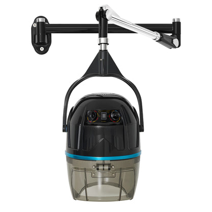 BarberPub Wandmontage Trockenhaube für Haare, 1100W Trockenhaube Schwebehaube, Horizontal ausziehbar 148,5 cm, Föhnhaube mit 0-75°C & 60 Min Timer Verstellbar, Friseurhaube für Salon TR272 (Schwarz)