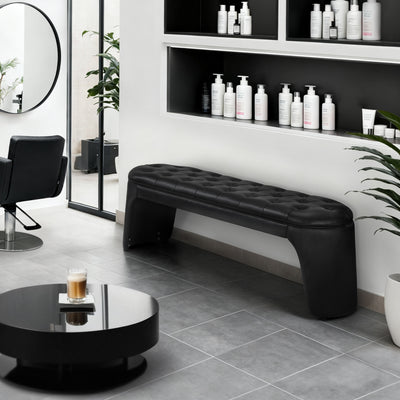 BarberPub panca a 3 posti per salone da parrucchiere, larghezza della seduta 150 cm, panca moderna d’attesa per parrucchiere, panca imbottita per camera da letto, panca da letto per soggiorno, panca da corridoio per arredamento da parrucchiere W510 