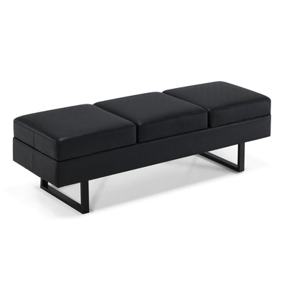 BarberPub panca a 3 posti per salone da parrucchiere, larghezza 153 cm, panca d’attesa per parrucchiere, panca imbottita per camera da letto, panca ai piedi del letto per soggiorno, panca portascarpe per ingresso, W513 (ecopelle)