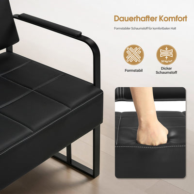 Barberpub panca a 3 posti con braccioli, panca imbottita con schienale, panca d’attesa per parrucchiere, panca da soggiorno, arredamento per parrucchieri W528