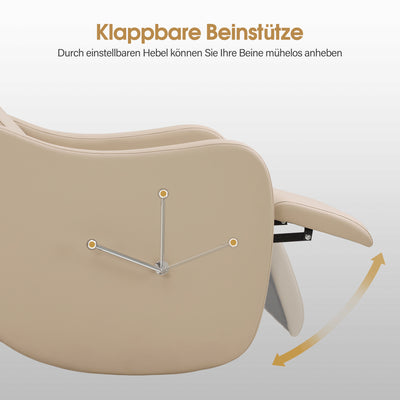 BarberPub Friseurstuhl mit Waschbecken, Klappbare Beinstütze, Friseurwaschbecken aus Keramik Verstellbar, Moderner Friseurwaschsessel für SPA Salon, Friseur Waschplatz 8617 (Beige/Kunstleder)