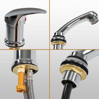 BarberPub Mixer Tap and Hand Shower Faucet for Salon Sink, Hairdressing Faucet for Barber Chair with Sink 8611 8675 8010 8670 8692 8620 8679, WH8005