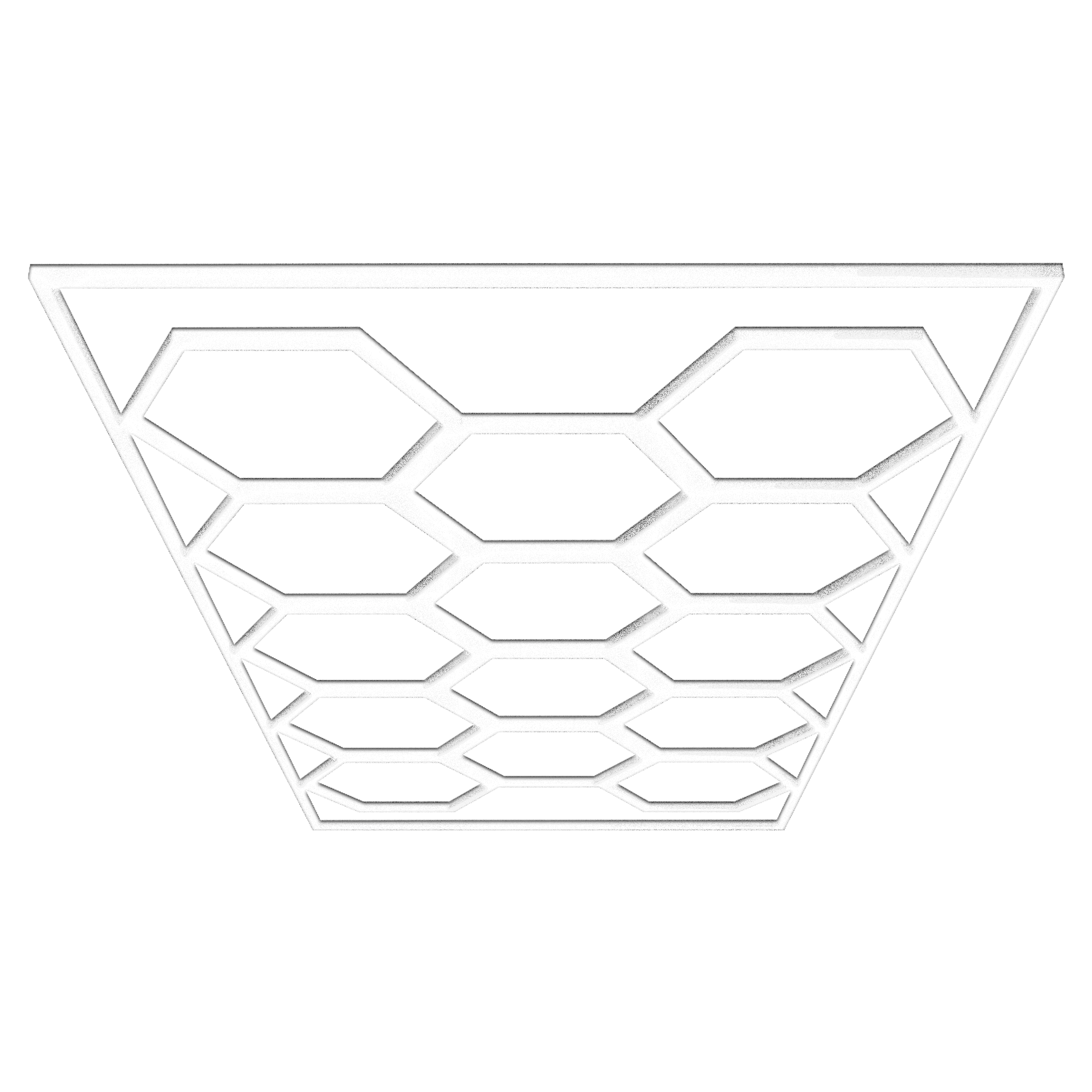 Éclairage LED hexagonal pour garage, 68 970 lm, 6 500 K, pour atelier, salon de coiffure, grille 14 