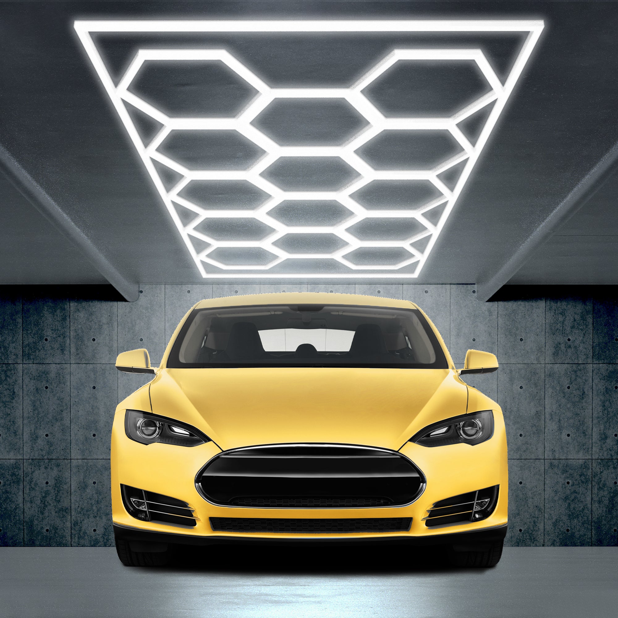Éclairage LED hexagonal pour garage, 68 970 lm, 6 500 K, pour atelier, salon de coiffure, grille 14 