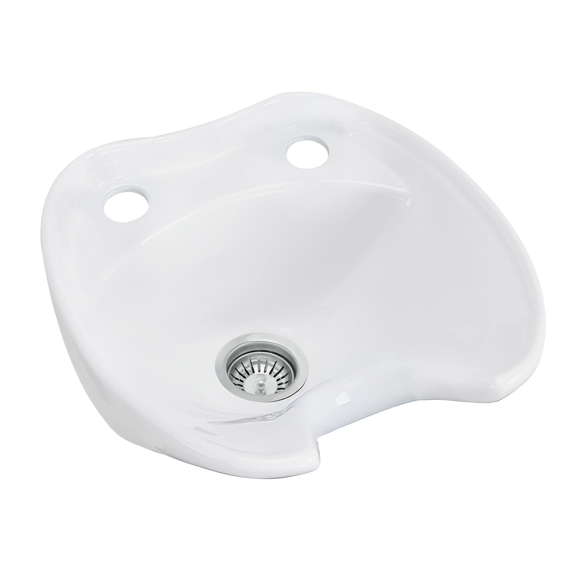 BarberPub White Barber Wash Basin for Barber Chair with Sink 8675 8010 &amp; 8611, Hair Washing Basin, Shampoo Basin, Backwash Basin W8000W (White/Ceramic)