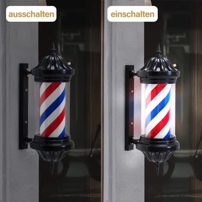 BarberPub insegna da barbiere, asta da barbiere per barberia e salone con illuminazione LED, arredamento per salone, asta rotante da 70 cm con luce, a risparmio energetico L054