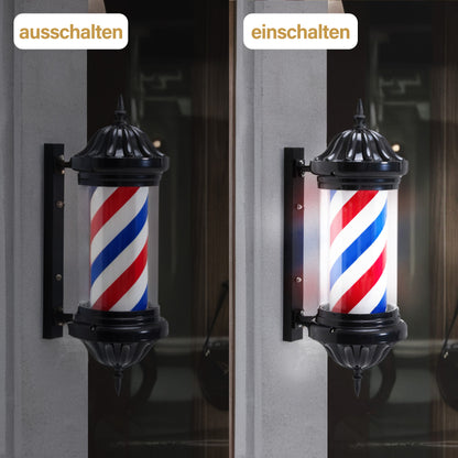 BarberPub Barber Pole Barbierstab, Barbershop Friseurstange mit LED Leucht Salon Einrichtung, Drehbar Stange Friseursalon 70CM Barbier Stange Licht, Energie Sparen L054