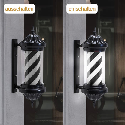 BarberPub Barber Pole Barbierstab, Barbershop Friseurstange mit LED Leucht Salon Einrichtung, Drehbar Stange Friseursalon 70CM Barbier Stange Licht, Energie Sparen L054