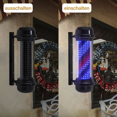 BarberPub asta da barbiere, insegna da barbiere per barber shop e saloni con illuminazione LED, arredamento per saloni di parrucchieri e barbieri, luce per asta da barbiere, montaggio a parete, 71 CM, attrezzatura da barbiere, risparmio energetico L047BC