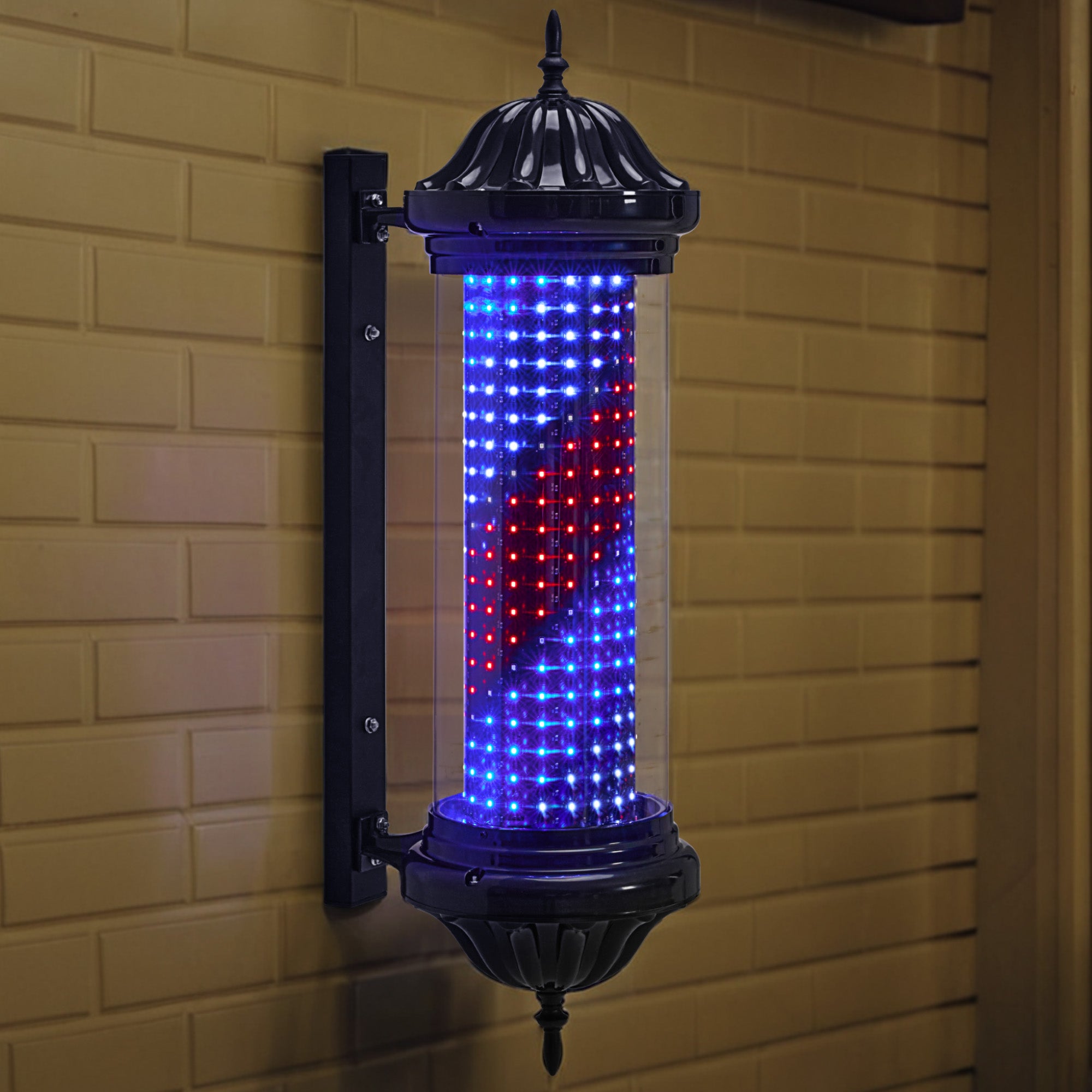 BarberPub Barber Pole, Barbershop Hairdressing Pole with LED Light, Outdoor Wall Lamp for Hair Salons, Barber Pole Light, 81CM Salon Sign, Energy Saving L041BC
