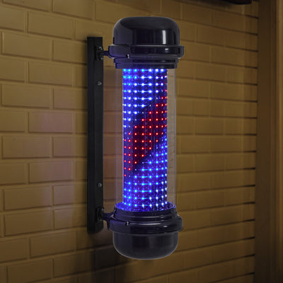 BarberPub asta da barbiere, insegna da barbiere per barber shop e saloni con illuminazione LED, arredamento per saloni di parrucchieri e barbieri, luce per asta da barbiere, montaggio a parete, 71 CM, attrezzatura da barbiere, risparmio energetico L047BC