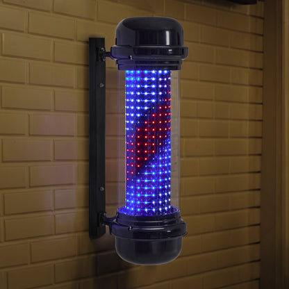 BarberPub Barber Pole Barbierstab, Barbershop Friseurstange mit LED Leucht Salon Einrichtung, Friseursalon, Barbier Stange Licht, Wandmontage, 71 CM Barber Equipment, Energie Sparen L047BC