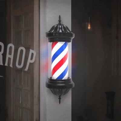 BarberPub insegna da barbiere, asta da barbiere per barberia e salone con illuminazione LED, arredamento per salone, asta rotante da 70 cm con luce, a risparmio energetico L054