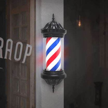 BarberPub Barber Pole Barbierstab, Barbershop Friseurstange mit LED Leucht Salon Einrichtung, Drehbar Stange Friseursalon 70CM Barbier Stange Licht, Energie Sparen L054