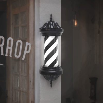 BarberPub insegna da barbiere, asta da barbiere per barberia e salone con illuminazione LED, arredamento per salone, asta rotante da 70 cm con luce, a risparmio energetico L054