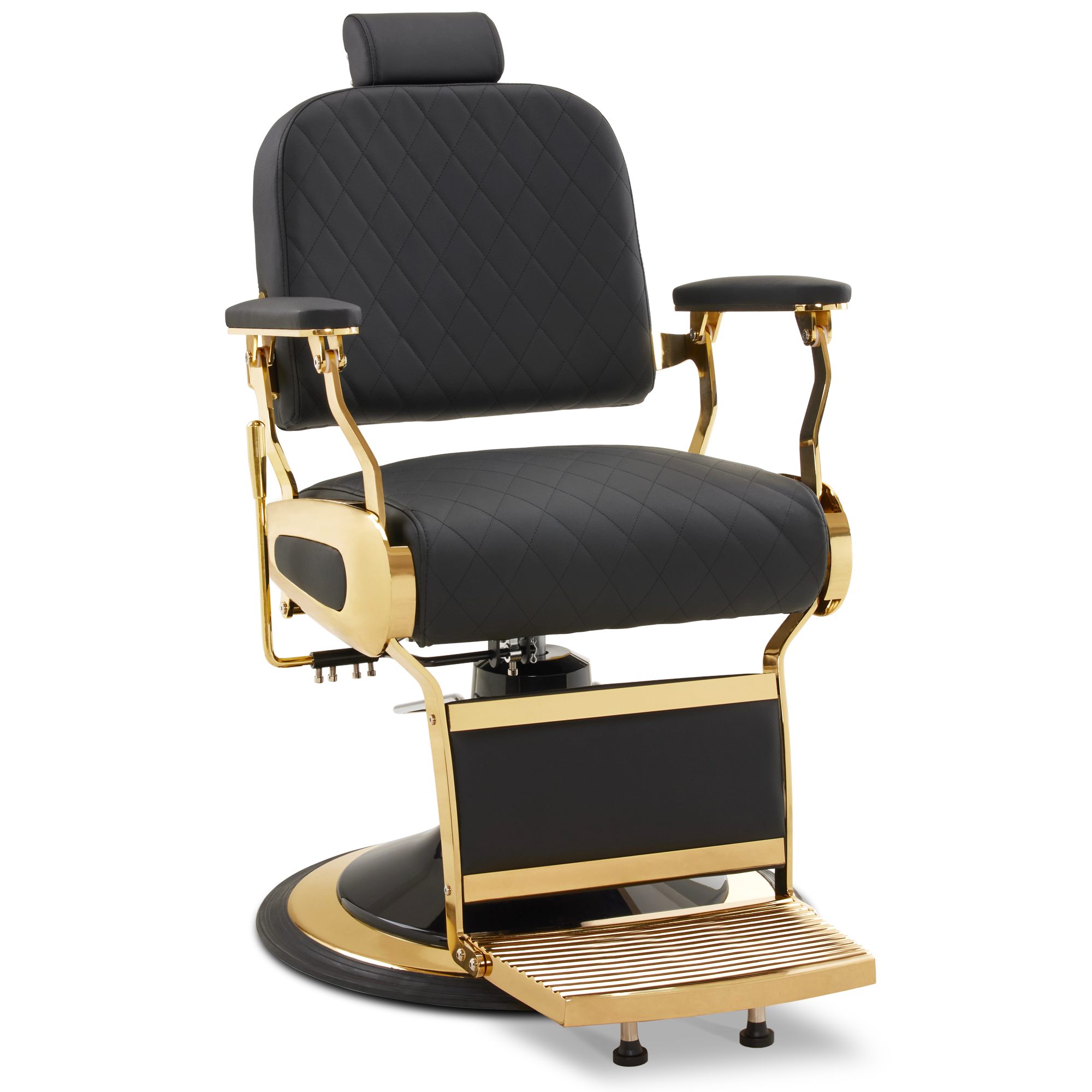 BarberPub Friseurstuhl mit Kopfstütze Kippbar, Friseureinrichtung  mit Hydraulikpumpe 360° Drehbar, Bedienungsstuhl Höhenverstellbar, Barber Stuhl Friseurstühle Kunstleder, 3855