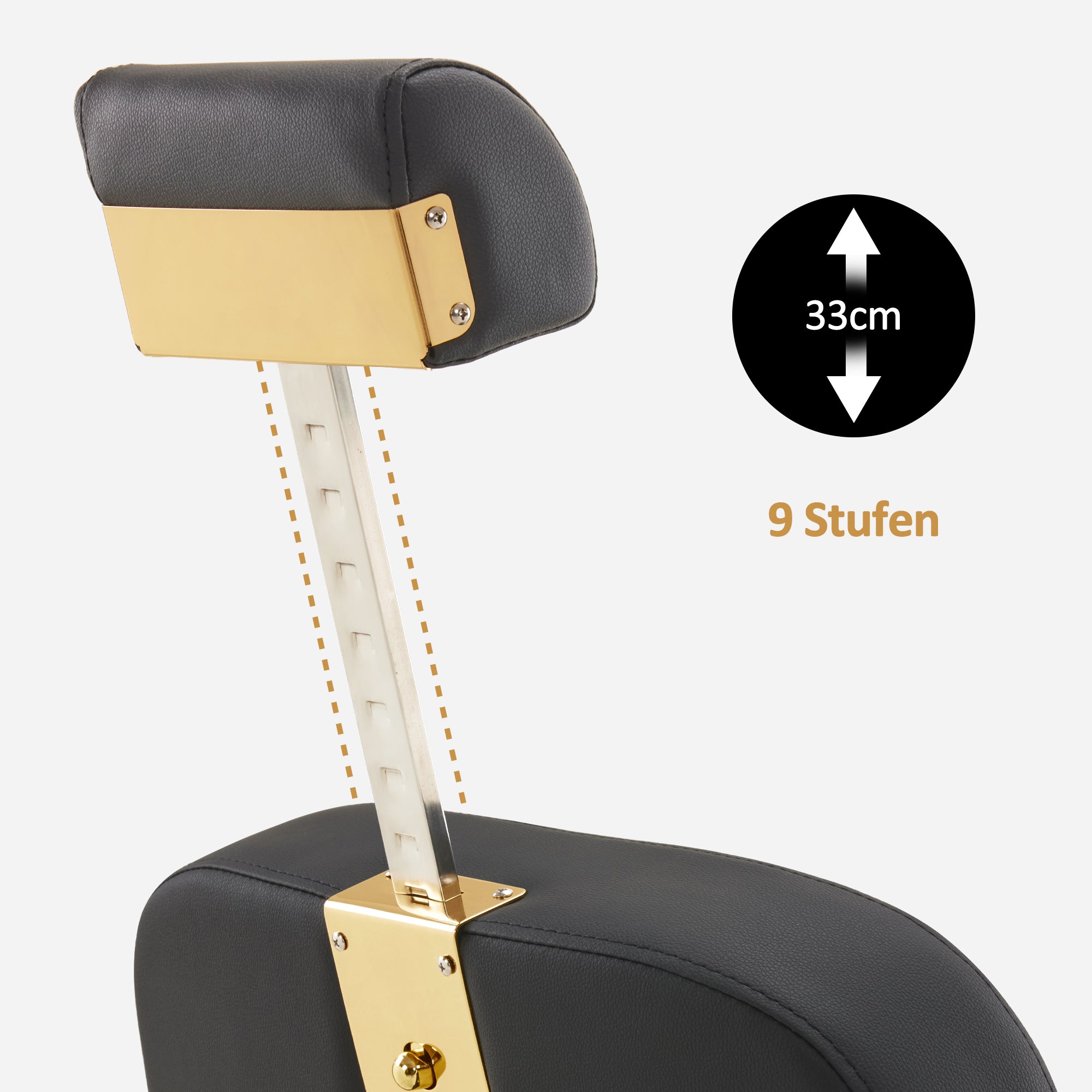 BarberPub Friseurstuhl mit Kopfstütze Kippbar, Friseureinrichtung  mit Hydraulikpumpe 360° Drehbar, Bedienungsstuhl Höhenverstellbar, Barber Stuhl Friseurstühle Kunstleder, 3855