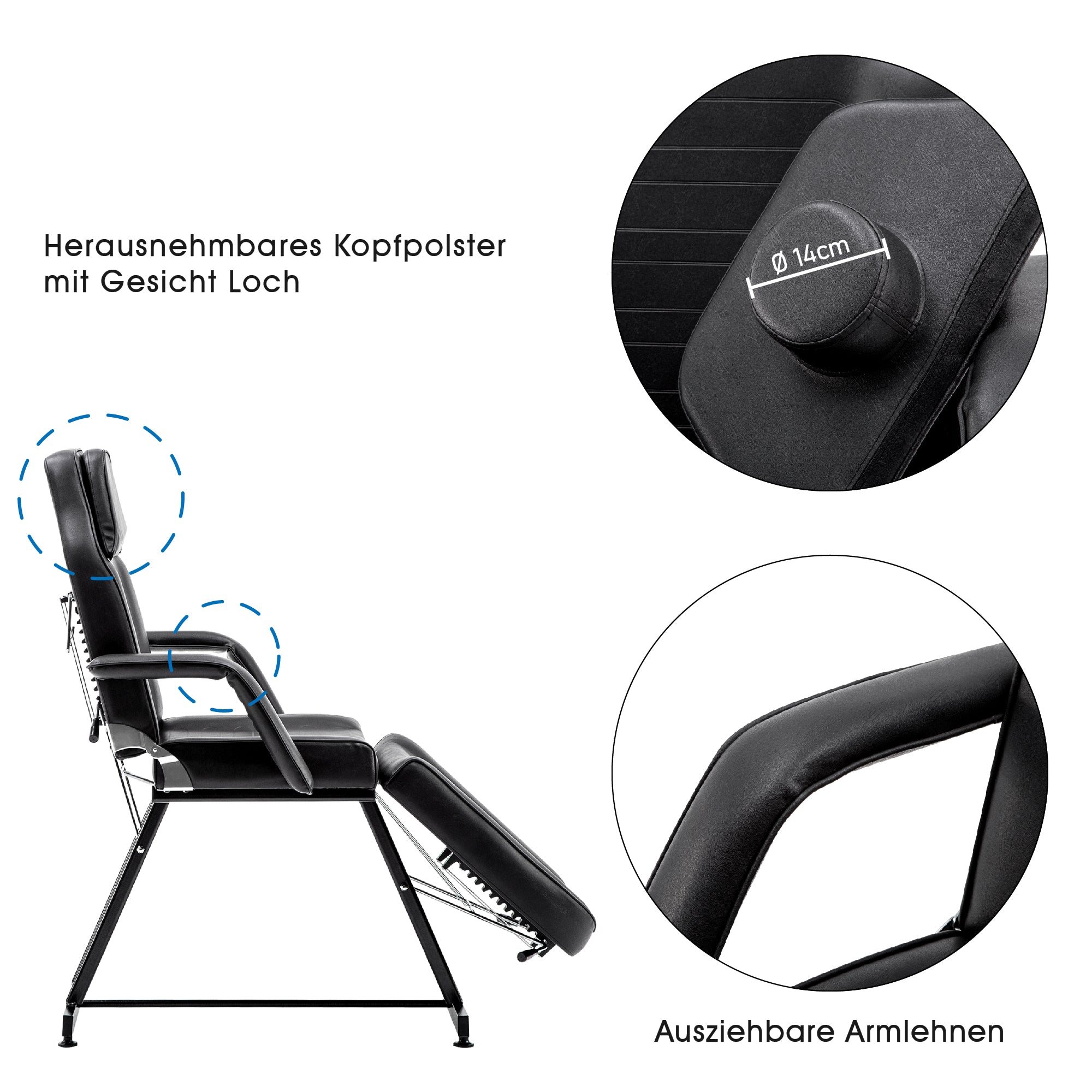 Barberpub cosmetic couch therapy couch massage couch tattoo couch cosmetic chair 0015BK/W