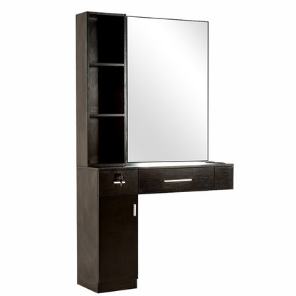 Barberpub station de coiffure station de service table miroir table de coiffure armoire miroir 6154-3036BK