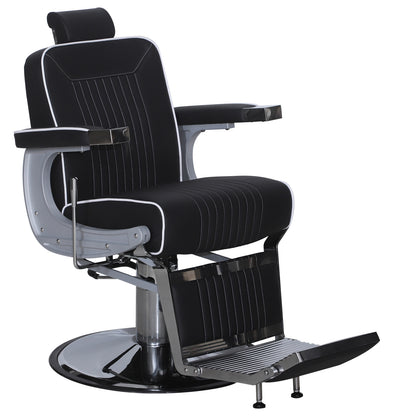 Barberpub Friseurstuhl Friseureinrichtung Friseursessel Bedienungsstuhl 3822, Salon SPA PVC-Kunstleder 140° Kippbar, höhenverstellbar