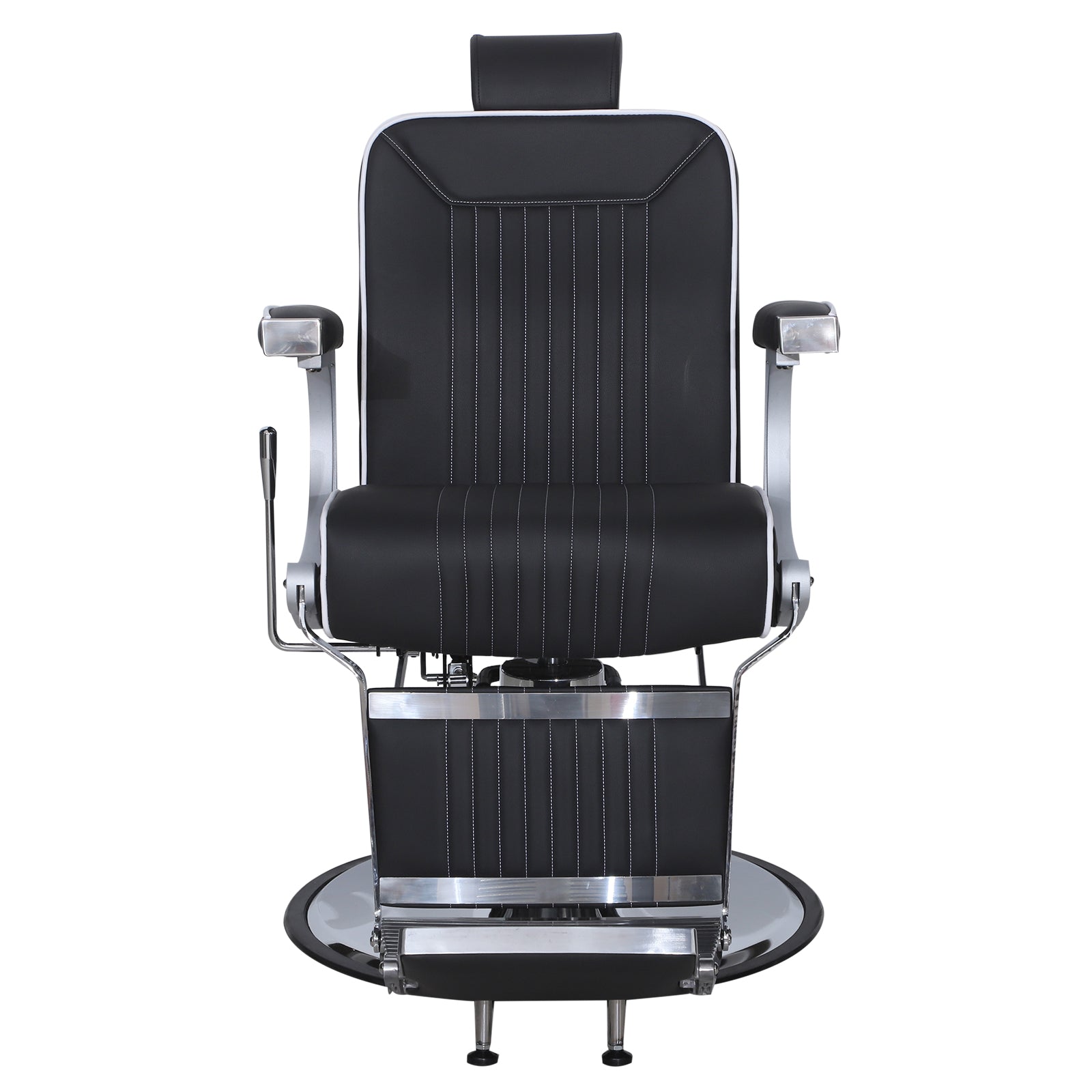 Fauteuil de coiffure Barberpub, équipement de coiffure, fauteuil de coiffure, fauteuil d'opération 3822, Salon SPA, cuir artificiel PVC, inclinable à 140°, réglable en hauteur